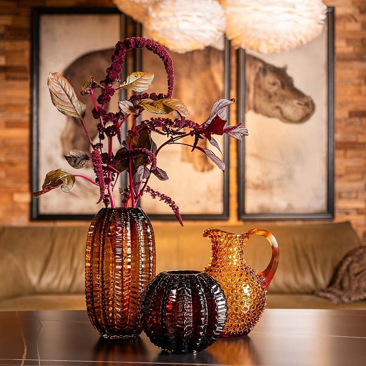 Ваза янтарного цвета Кактус, S Cactus Shape Amber Glass Vase Small