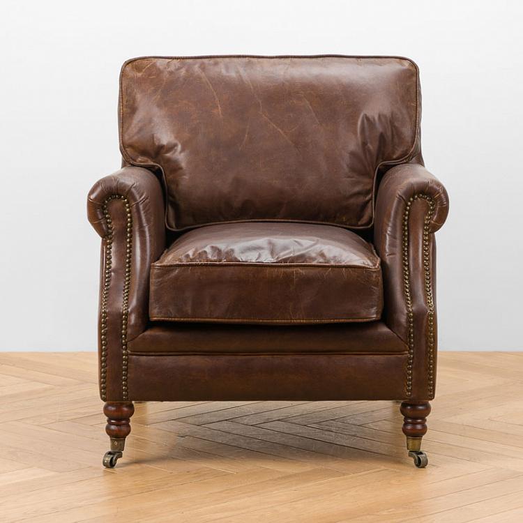 Кресло Джон, красно-коричневые ножки John Armchair, Red Brown Wood D