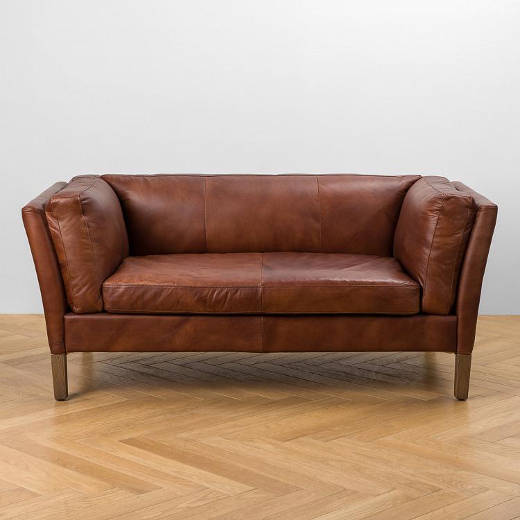 Двухместный диван Линкольн, коричневые ножки Lincoln 2 Seater, Rustic Brown Ash PF