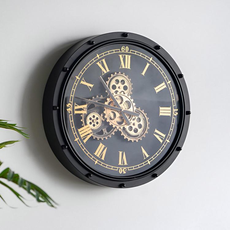 Настенные часы Индастриал Антик с шестерёнками Industrial Antique Look Wall Clock With Gears