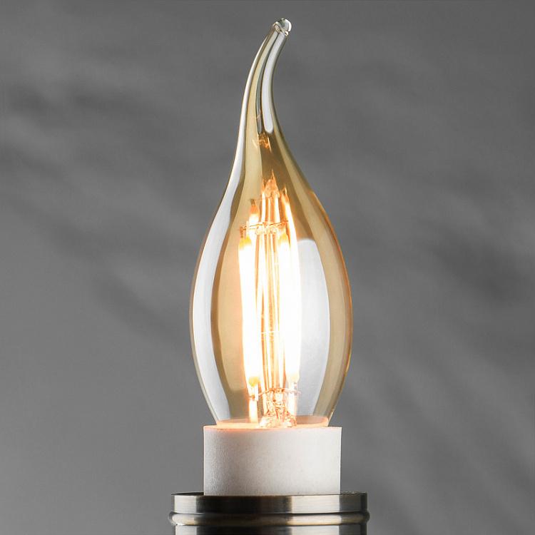 Филаментная светодиодная диммируемая лампа Эдисон Пламя Цитадель E14 4 Вт, золотая колба Edison Flame Gold Citadel E14 4W Dim