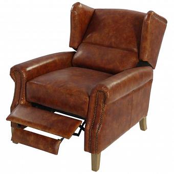 Кресло-реклайнер Zaragoza Recliner Armchair, Light Brown Wood D натуральная кожа Cigar