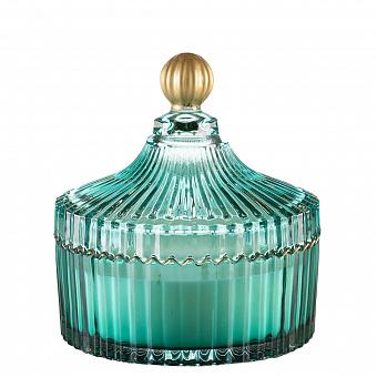 Арома-свеча Aroma Candle In Mint Striped Glass White Jasmine Small