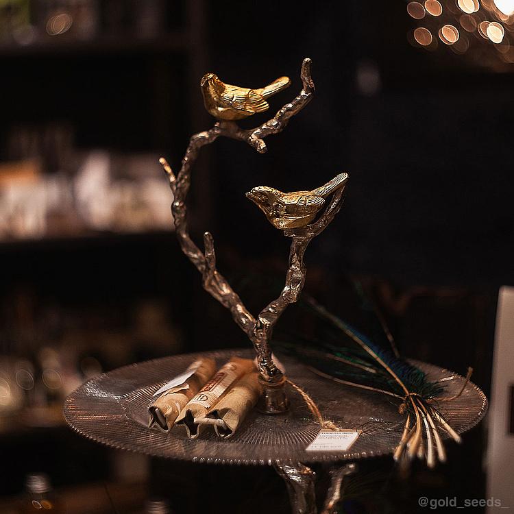 Двухуровневая сервировочная подставка с птицами Atelier 2 Tier Plates Clear