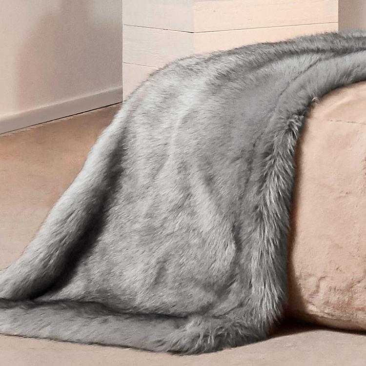 Плед Alaska Throw Large искусственный мех Big Bear Grey