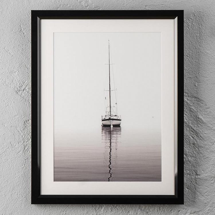 Фото-принт в чёрной раме Яхта Yacht, Studio Frame