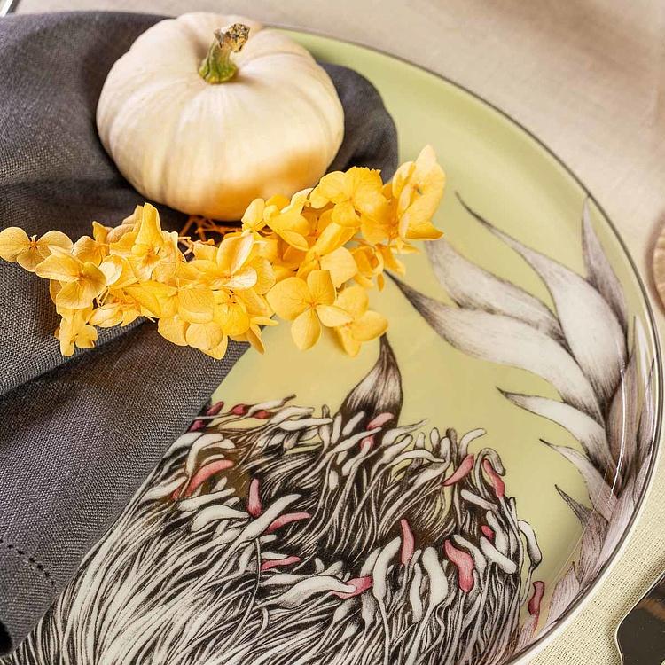 Жёлтая обеденная тарелка с дрэгон фрут Экзо Exo Dinner Plate Dragon Fruit Yellow