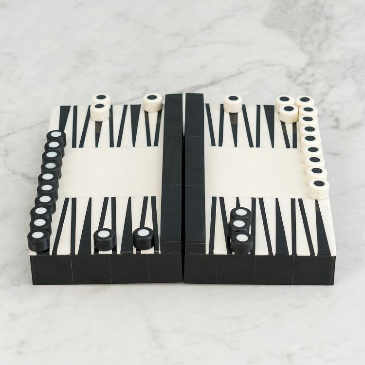 Чёрно-белые нарды Backgammon Elegant Black And White