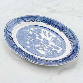 Тарелка Blue Willow Oval Serving Plate Medium