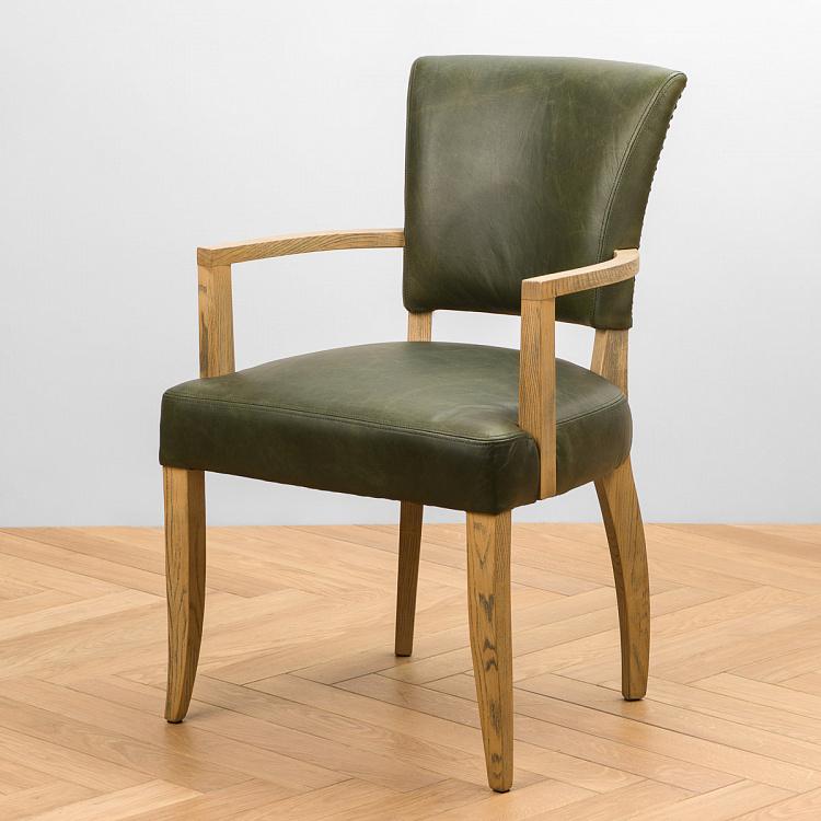 Стул Мами с подлокотниками, светлые ножки Mami Dining Chair With Arms, Oak Brown