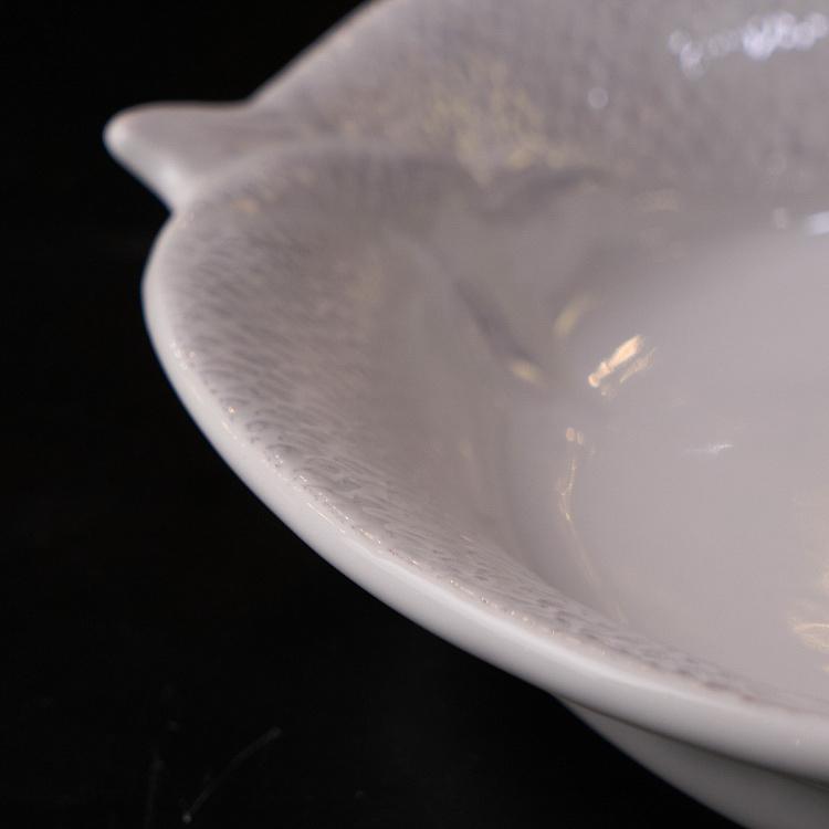 Белая круглая тарелка Рыба дисконт White Fish Shape Round Plate discount