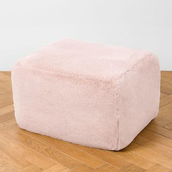 Пуфик Alaska Rectangular Pouf Small искусственный мех Big Bear Pink - ракурс 2