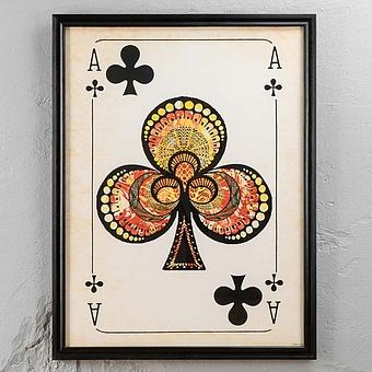 Картина-принт Cards Aces Clubs дуб Black Oak