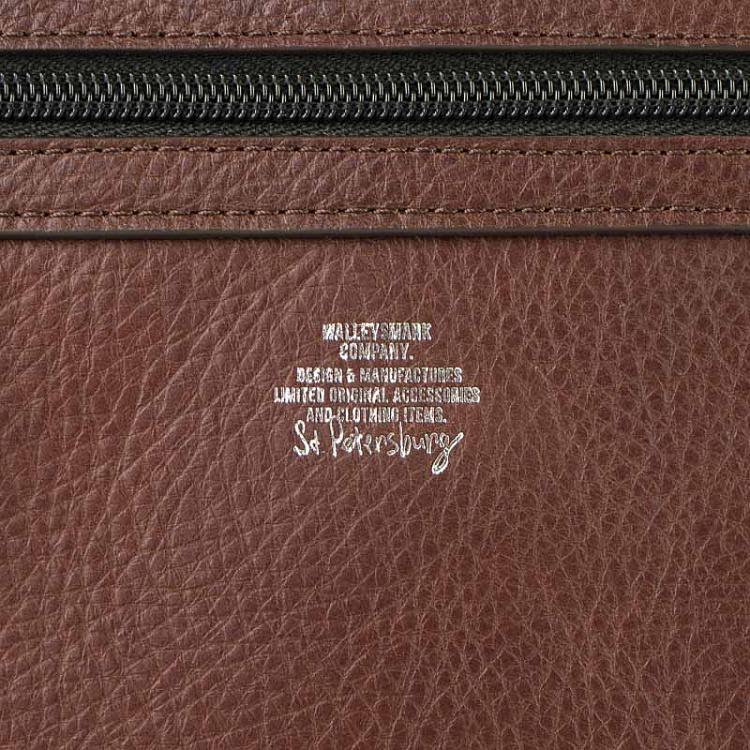 Вишнёво-коричневая кожаная мужская сумка Гном Midget Bag, Cherry Grain