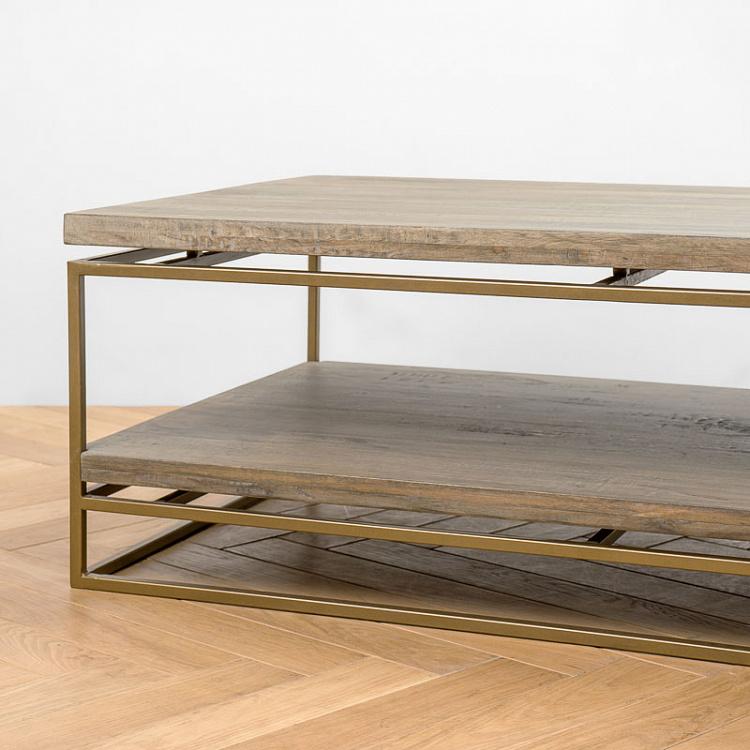 Журнальный стол с полкой из дерева манго Лифт Lift Coffee Table With Shelf Mango Wood