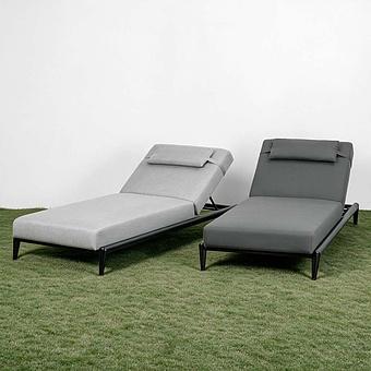 Садовый шезлонг-лежак Dune Lounger, Black акриловая ткань Anthracite Carbon - ракурс 8