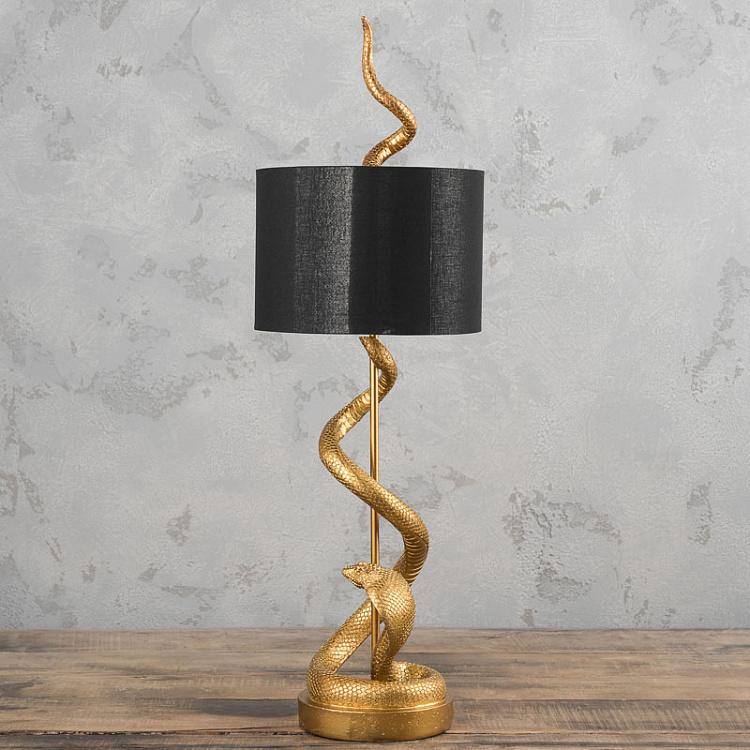 Настольная лампа с абажуром Кобра Table Lamp Kaara Gold/Black