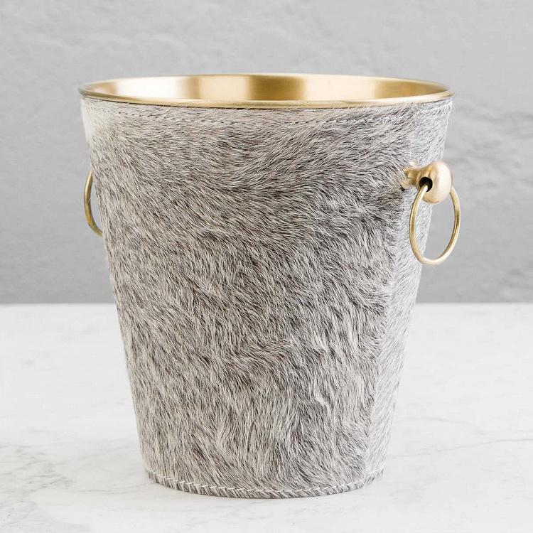 Ice Bucket With Cow Hide