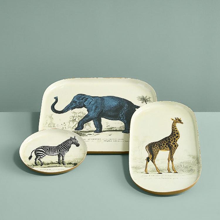 Set Of 3 Trays Safari