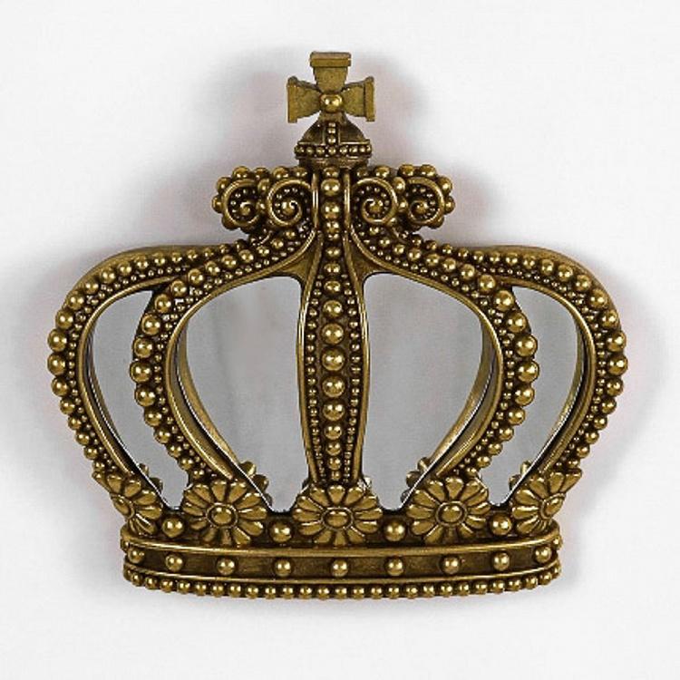 Настенное украшение с зеркалом Золотая корона 1 Crown Wall Object With Mirror Gold 1