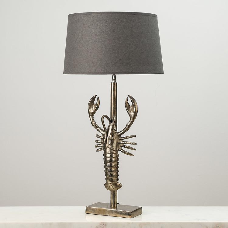 Настольная лампа с абажуром Лобстер Lobster Table Lamp Silver With Shade