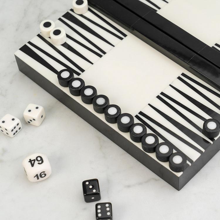 Чёрно-белые нарды Backgammon Elegant Black And White