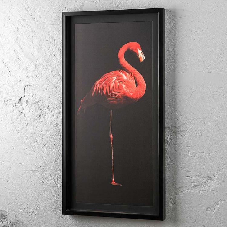 Фото-принт в чёрной раме Фламинго 1 Flamingo 1, Black Box Frame