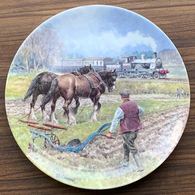 Винтажная тарелка Пятичасовой поезд Vintage Plate Tea Time Pullman