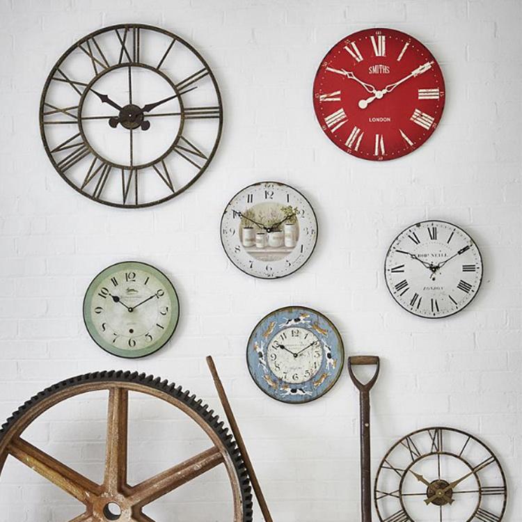 Красные настенные часы в античном стиле Смитс Antique Style Smiths Wall Clock Red