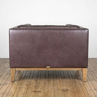 Кресло Bench 1 Seater натуральная кожа Riders Gunmetal - ракурс 4