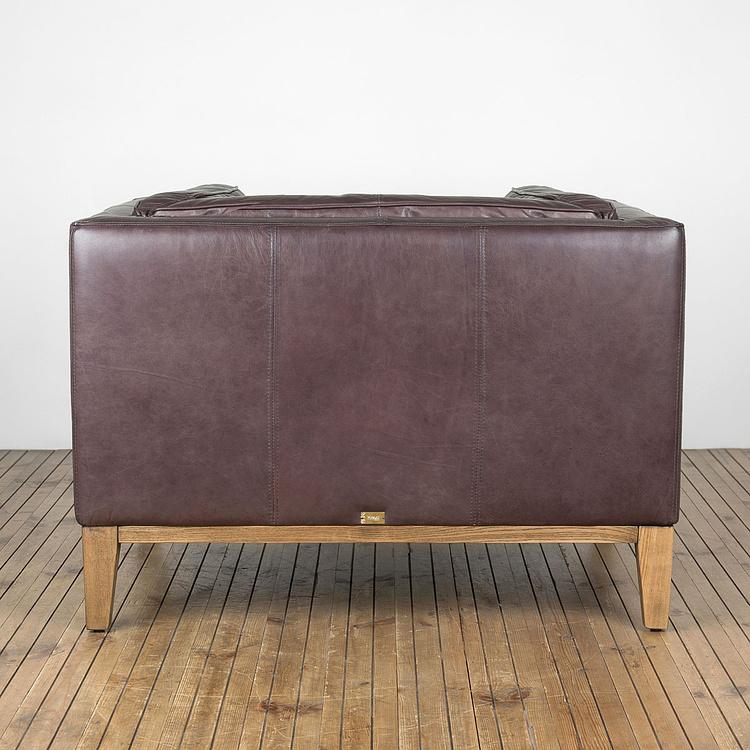 Кресло Bench 1 Seater натуральная кожа Riders Gunmetal - ракурс 4