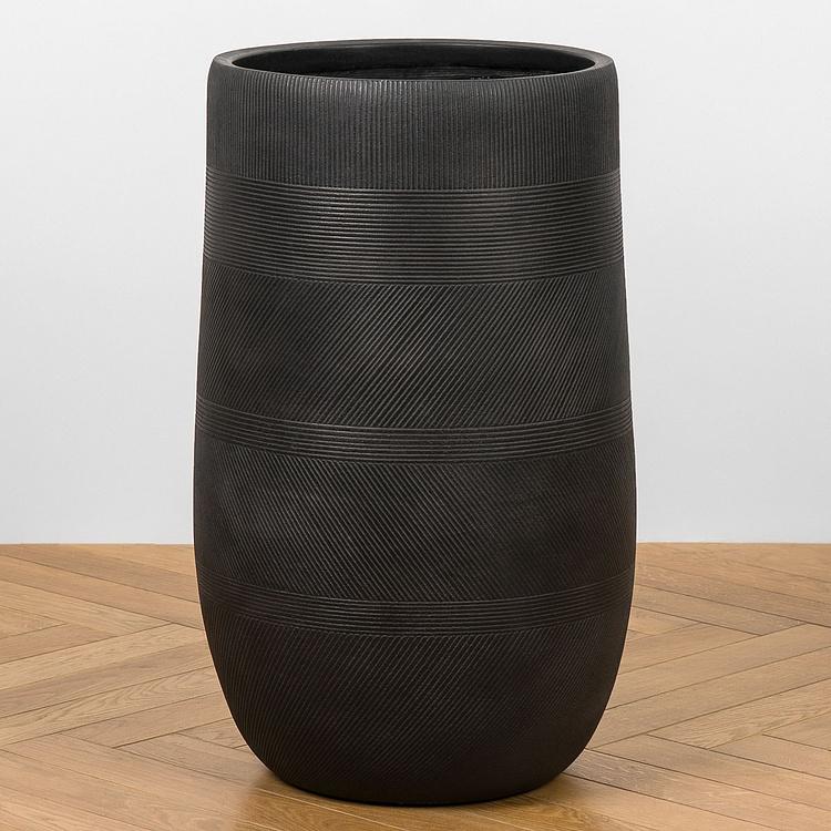 Кашпо Ergo Graphics Tall Bowl Pot Graphite Large