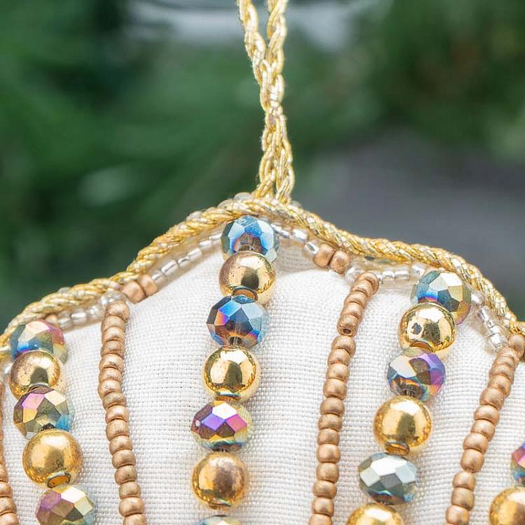 Ёлочная игрушка с бисерной вышивкой Медуза Embroidery Beads Jellyfish Gold/Multi 11 cm