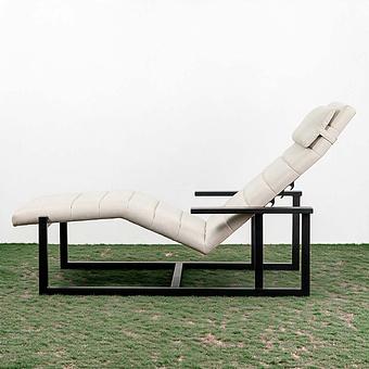 Садовый шезлонг-лежак Roxy Lounger, Black акриловая ткань Light Stone - ракурс 4