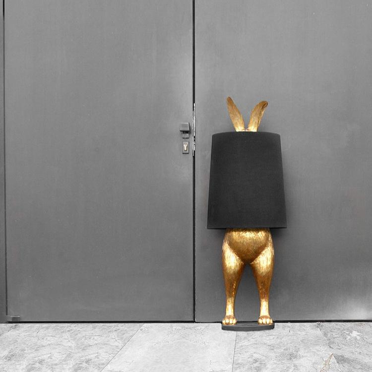 Торшер Золотой робкий кролик, L Floor Lamp Hiding Bunny Gold