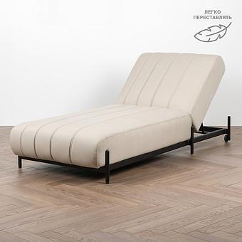 Садовый шезлонг-лежак Luna Lounger, Black акриловая ткань Light Stone