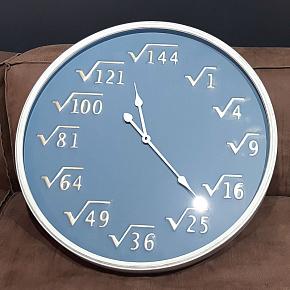 Metal Wall Clock Square Root White