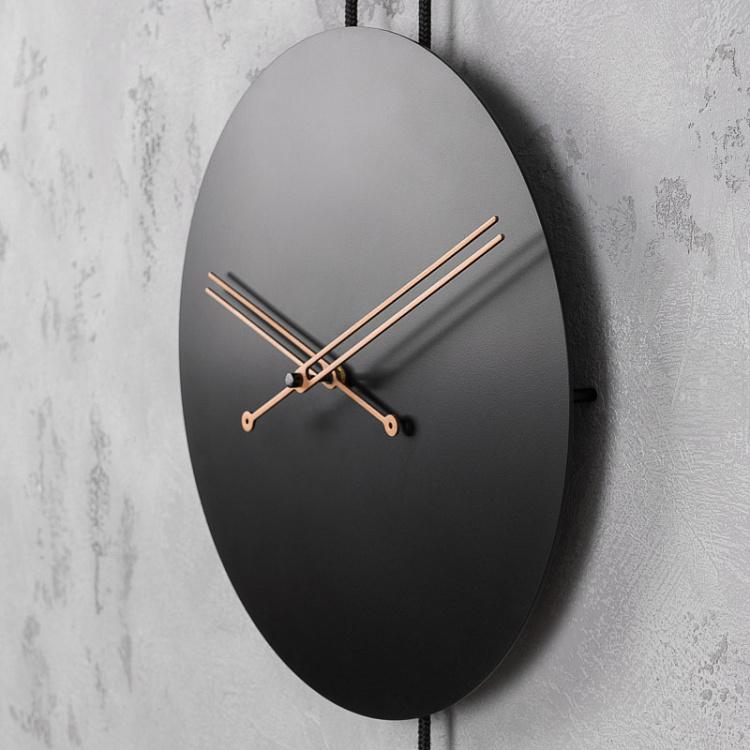Настенные часы с циферблатом чёрного цвета Безмятежность, M Serenity Clock Medium, Black