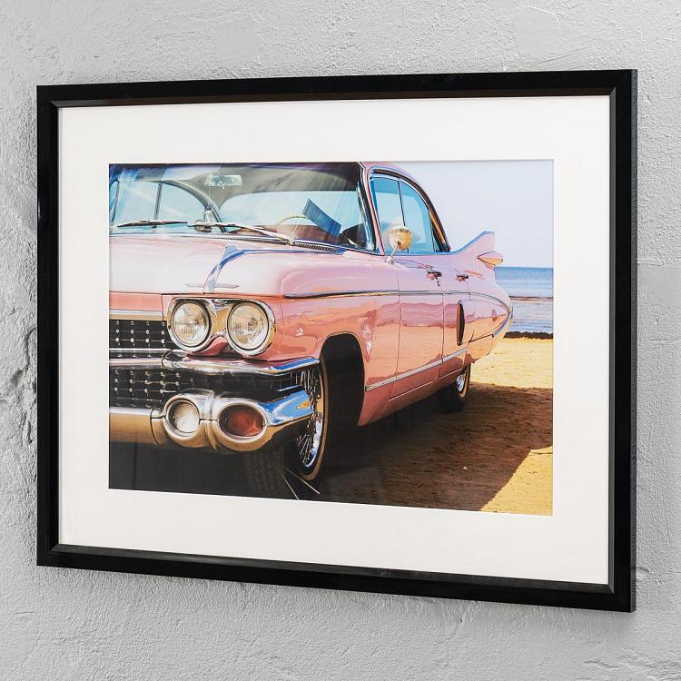 Фото-принт в чёрной раме Розовый Кадиллак Pink Cadillac, Studio Frame