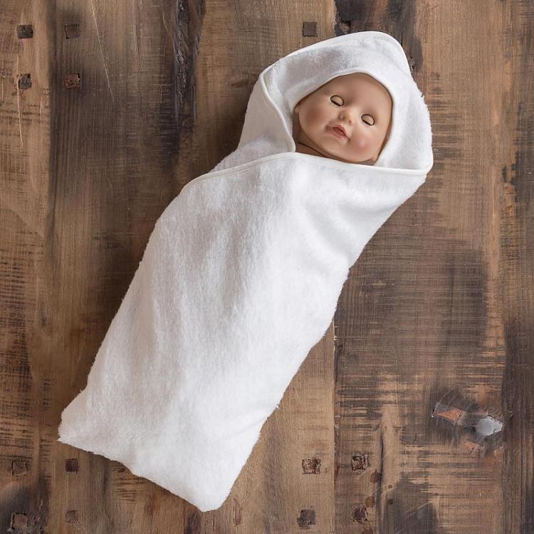 Белое детское банное полотенце Маршмеллоу 80x80 см Marshmallow Baby Wrap Towel White 80x80 cm