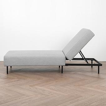 Садовый шезлонг-лежак Chic Lounger, Black акриловая ткань Lead Chine - ракурс 3