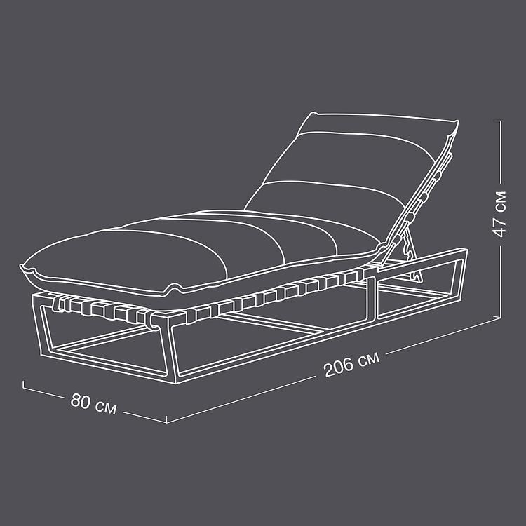 Садовый шезлонг-лежак Coral Lounger, Black акриловая ткань Anthracite Carbon - ракурс 2