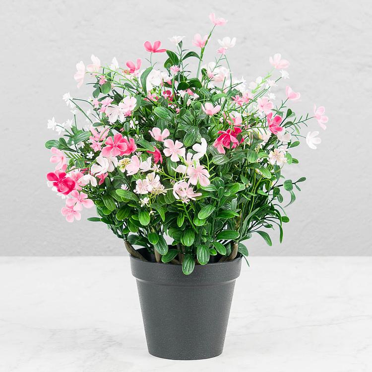 Искусственное растение Alpine Forbs With Flowers Pink White 40 cm