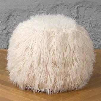 Пуфик Alaska Round Pouf Small искусственный мех Mongolia Cream