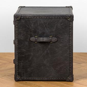 Тумба-сундук Navigator Side Table D натуральная кожа Antique Ebony - ракурс 3