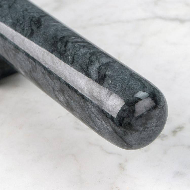 Чёрная мраморная скалка на подставке Скандинавия Nordic Rolling Pin Black