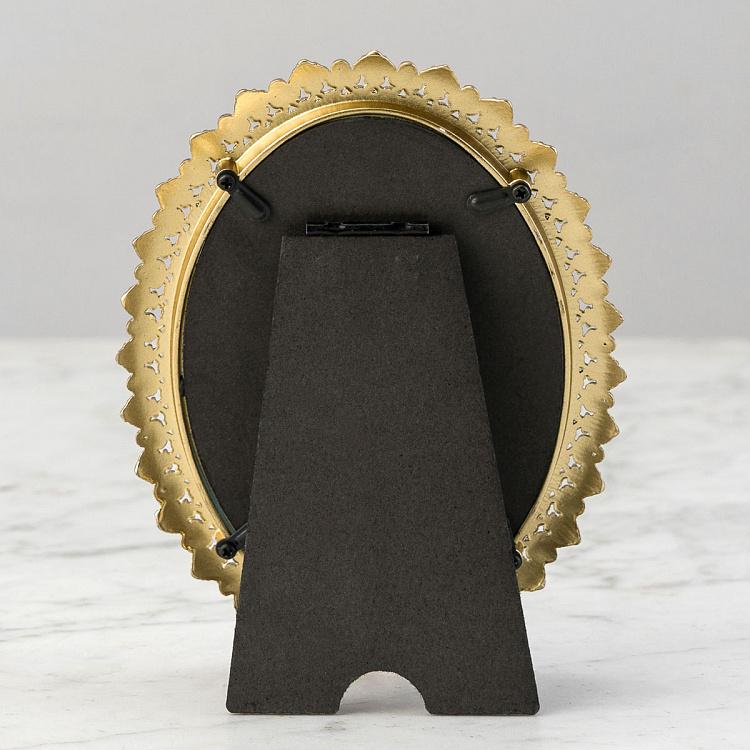 Золотистая цветочная овальная рамка для фото Golden Flowery Oval Photo Frame
