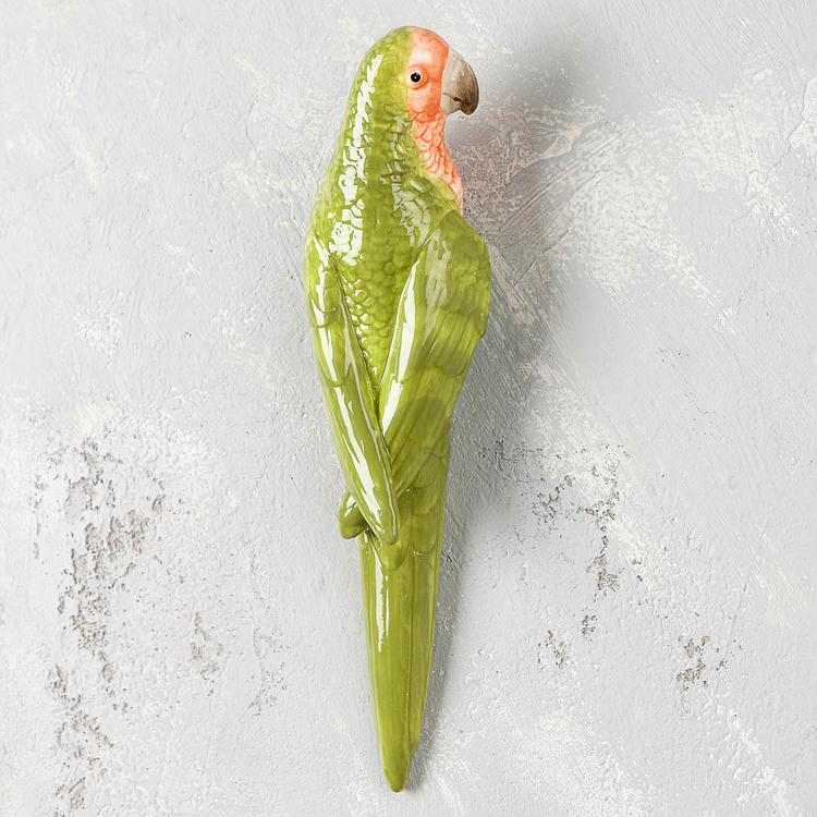 Настенное украшение Зелёный попугай Ceramic Wall Parrot