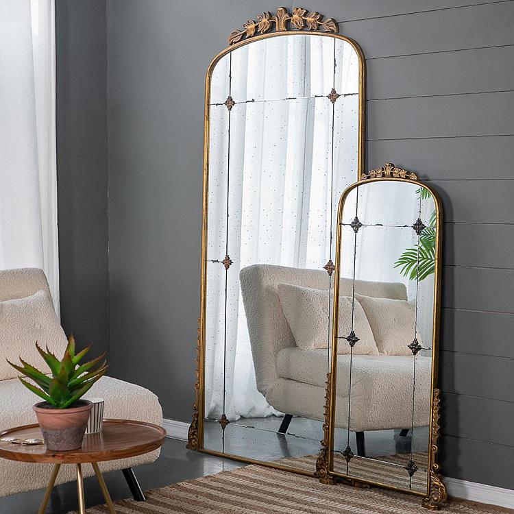 Зеркало с золотистым узором в антикварном стиле Antique Gold Wall Mirror