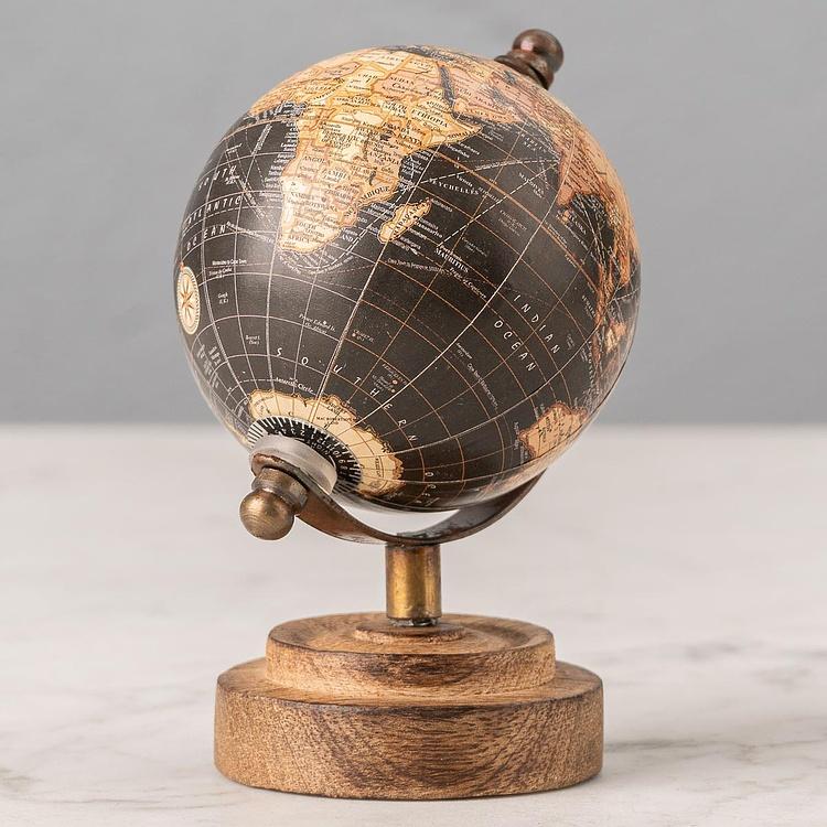 Набор из 2-х винтажных глобусов Set Of 2 Vintage Globes Tiny Mango Wood - ракурс 7